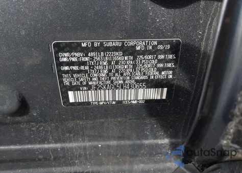 2020 Subaru Forester Premium from USA, damaged, VIN JF2SKAGC5LH430655